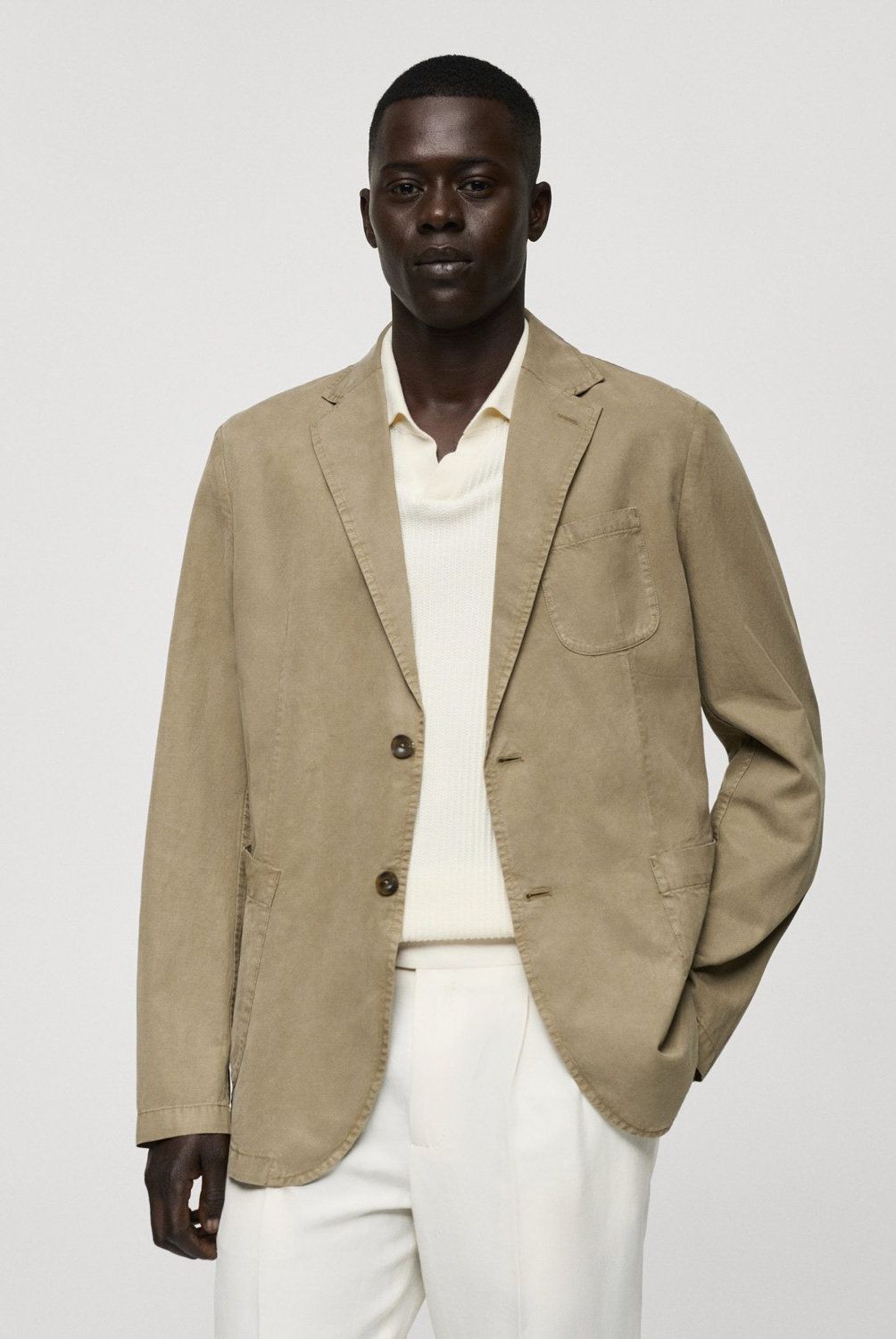 MANGO MAN - Blazer Slim Fit Lino Algodón Hombre Mango Man