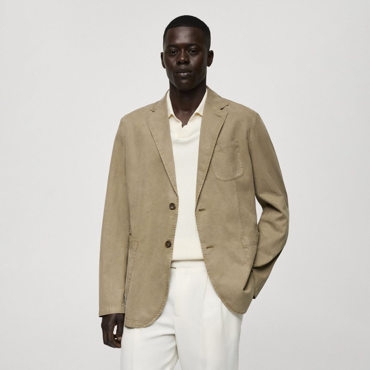 MANGO MAN - Blazer Slim Fit Lino Algodón Hombre Mango Man