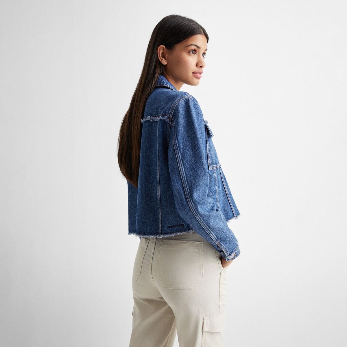 MANGO TEEN - Chaqueta Vaquera Bolsillos Mujer Mango Teen