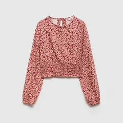 MANGO KIDS - Blusa Estampada Fruncido Niña