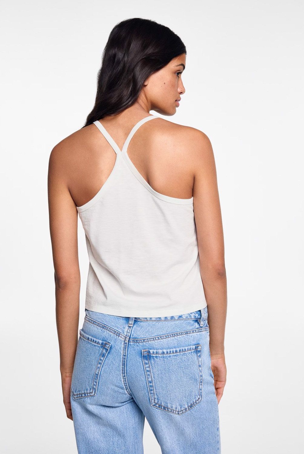 MANGO TEEN - Polera Algodón Tirantes Mujer Mango Teen