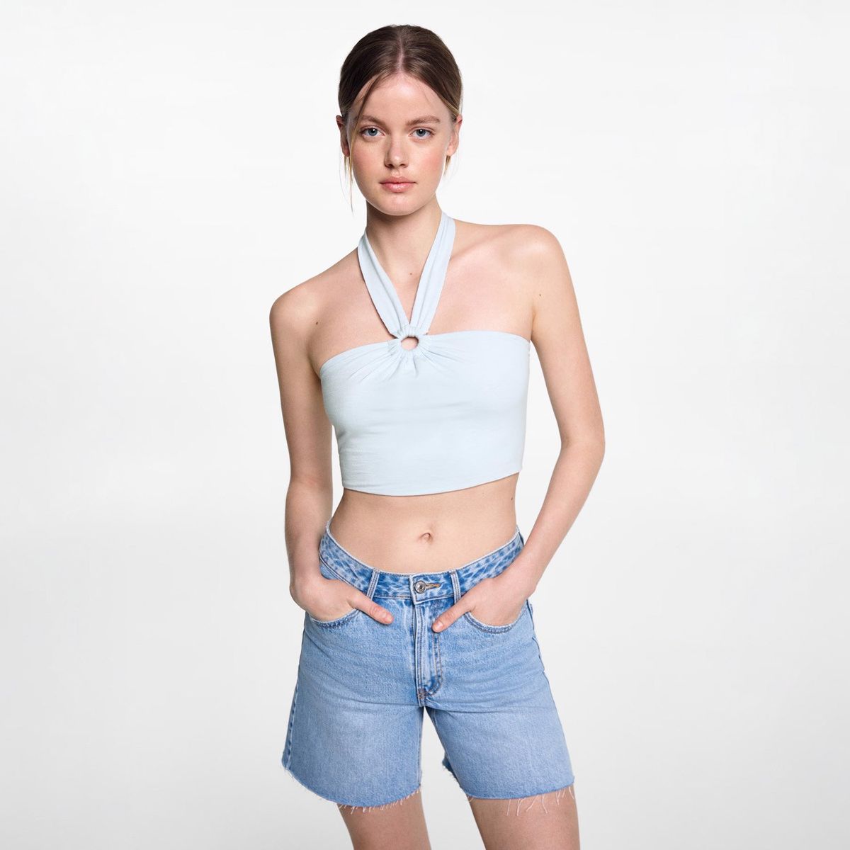 MANGO TEEN - Top Cuello Halter Mujer Mango Teen