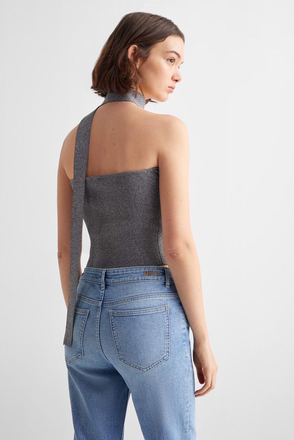 MANGO TEEN - Top Bandeau Brillante Mujer Mango Teen