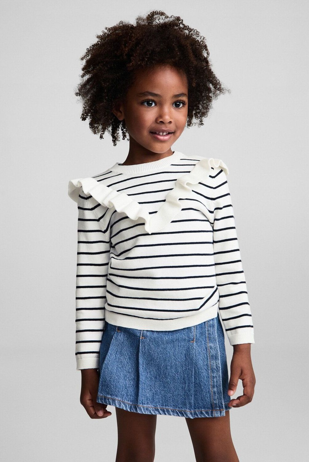 MANGO KIDS - Sweater Volantes Rayas Bebé Niña Mango Kids