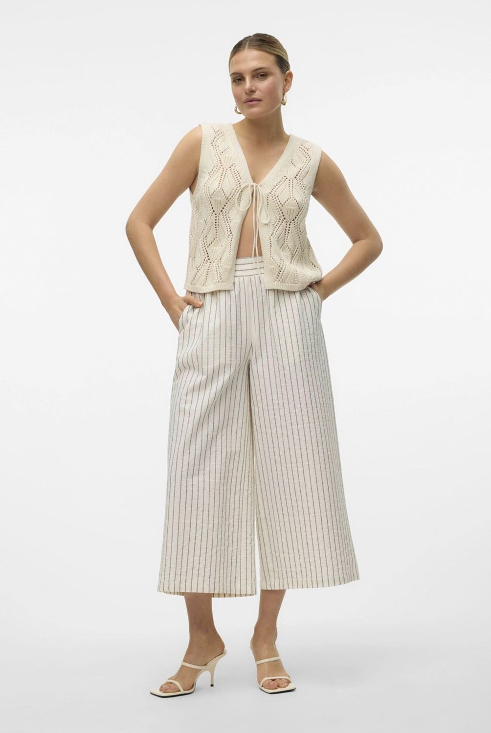 VERO MODA - Pantalón Ancho Rayas Mujer Vero Moda