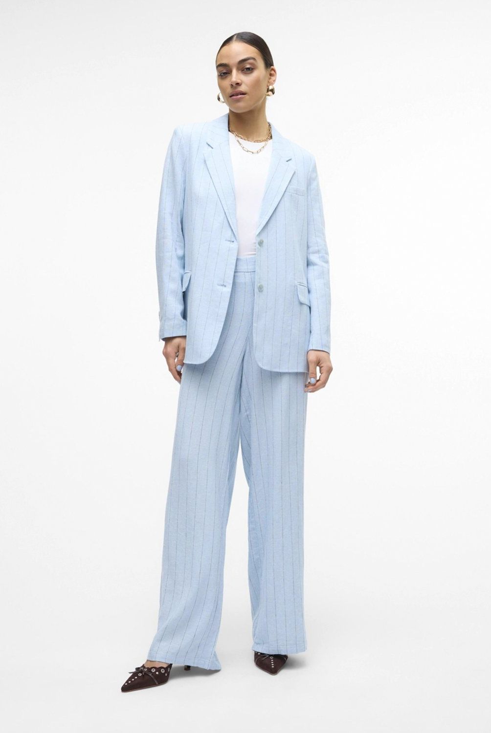 VERO MODA - Blazer Lino Rayas Mujer Vero Moda