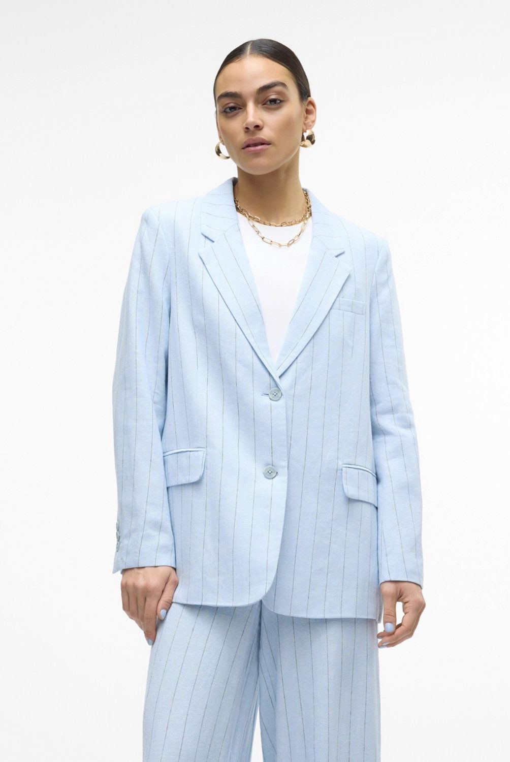 VERO MODA - Blazer Lino Rayas Mujer Vero Moda