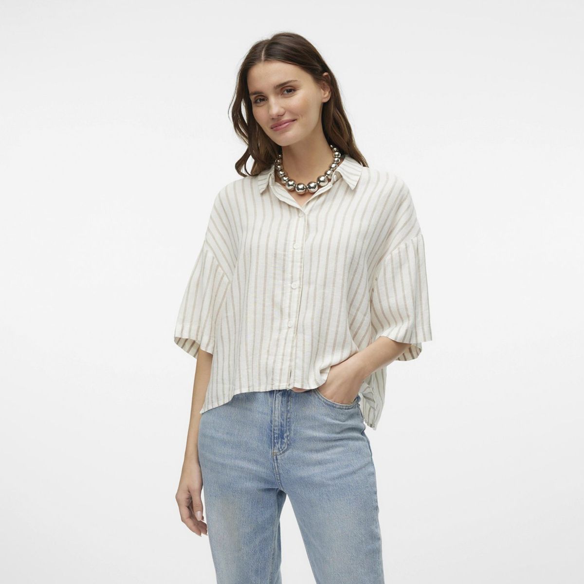 VERO MODA - Blusa Lino Mujer Vero Moda