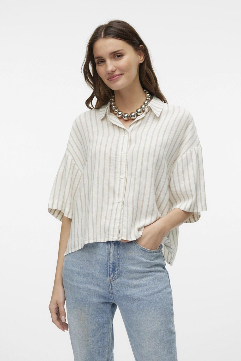VERO MODA - Blusa Lino Mujer Vero Moda
