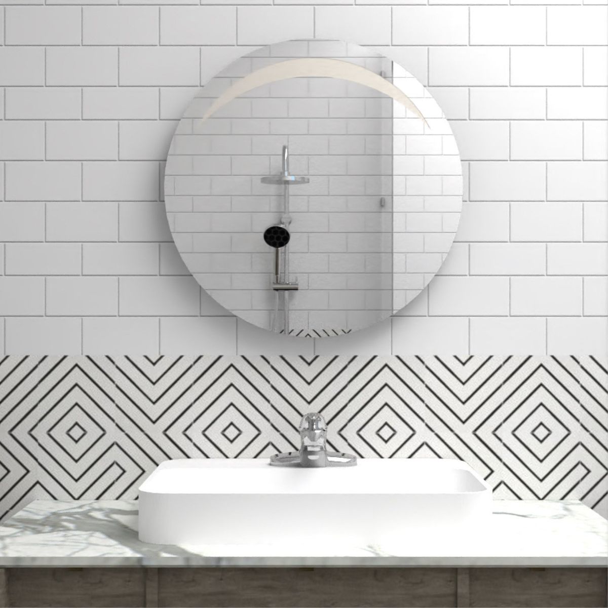 TUHOME - Espejo De Pared Redonda 60 Cm Tuhome