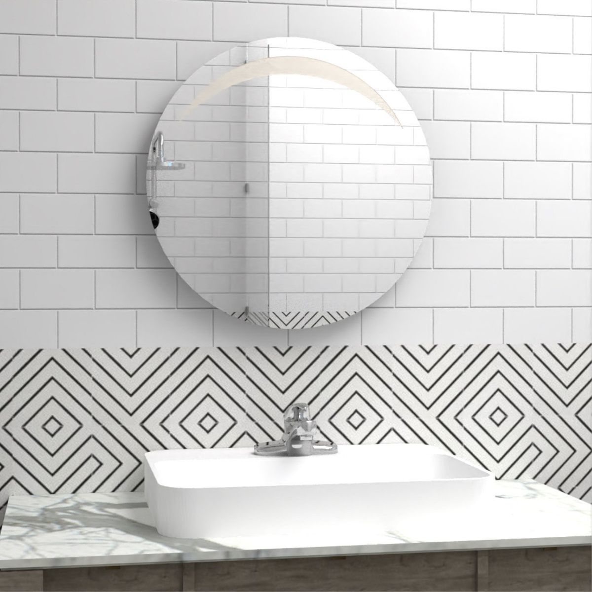 TUHOME - Espejo De Pared Redonda 60 Cm Tuhome