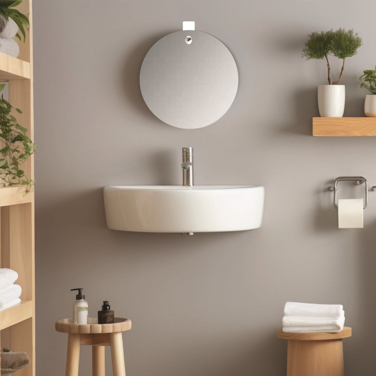 TUHOME - Espejo De Pared Redonda 60 Cm Tuhome