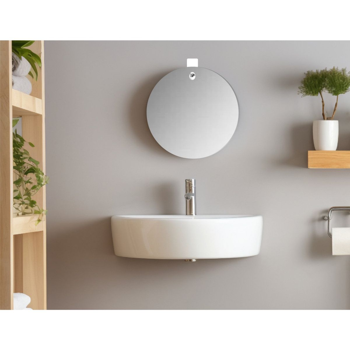 TUHOME - Espejo De Pared Redonda 60 Cm Tuhome