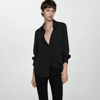 MANGO - Camisa Manga Larga Fluida Mujer