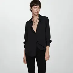 MANGO - Camisa Manga Larga Fluida Mujer