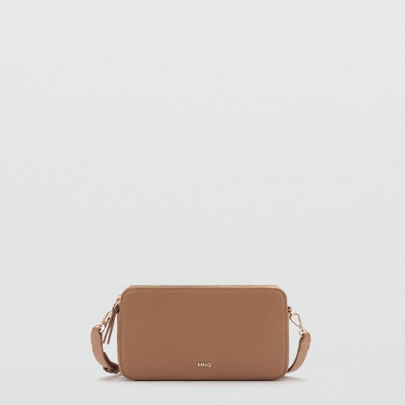 MANGO - Bolso Bandolera Doble Cremallera Mujer Mango