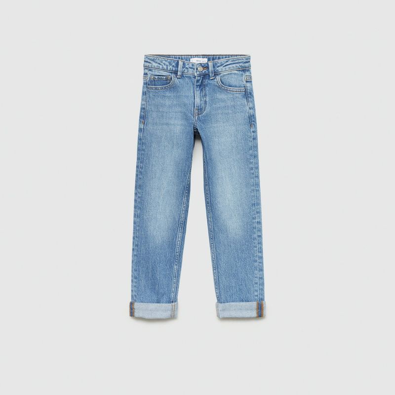 MANGO KIDS - Jeans Rectos Bajo Vuelta Niño Mango Kids
