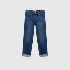 MANGO KIDS - Jeans Rectos Bajo Vuelta Niño