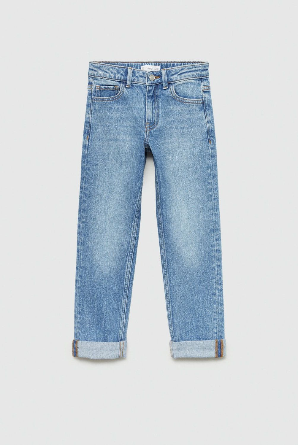 MANGO KIDS - Jeans Rectos Bajo Vuelta Niño Mango Kids