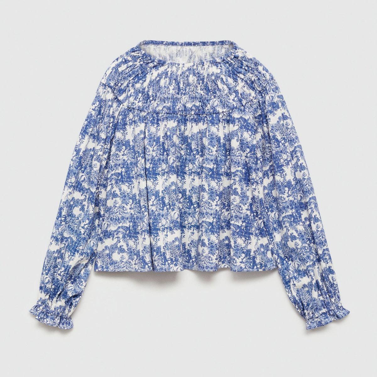 MANGO KIDS - Blusa Estampada Fruncido Niña Mango Kids