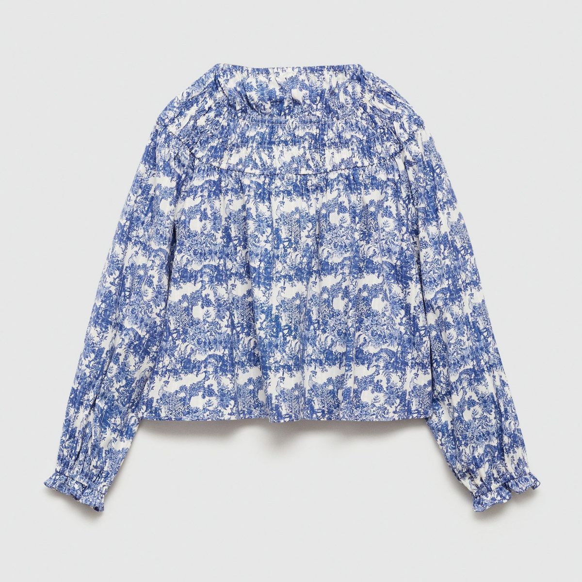 MANGO KIDS - Blusa Estampada Fruncido Niña Mango Kids