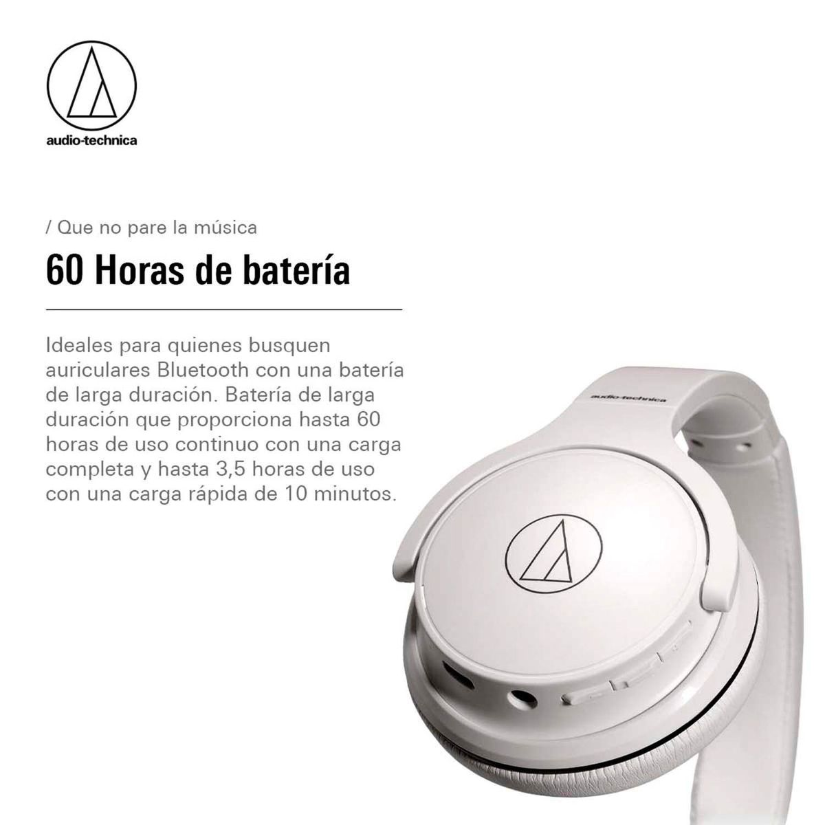 AUDIO TECHNICA - Audifono Inalambrico Headset Ath-S220Btwh Audio Technica