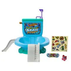 HOT WHEELS - Pista de Juguete Set Bowl de Inodoro