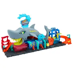 HOT WHEELS - Pista de Juguete Lavado de Autos Mega Tiburón