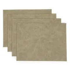 BASEMENT HOME - Individuales Ecocuero Café Rectangulares Pack de 4