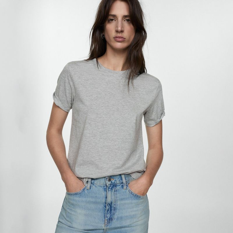 MANGO - Polera Manga Corta Mujer Mango