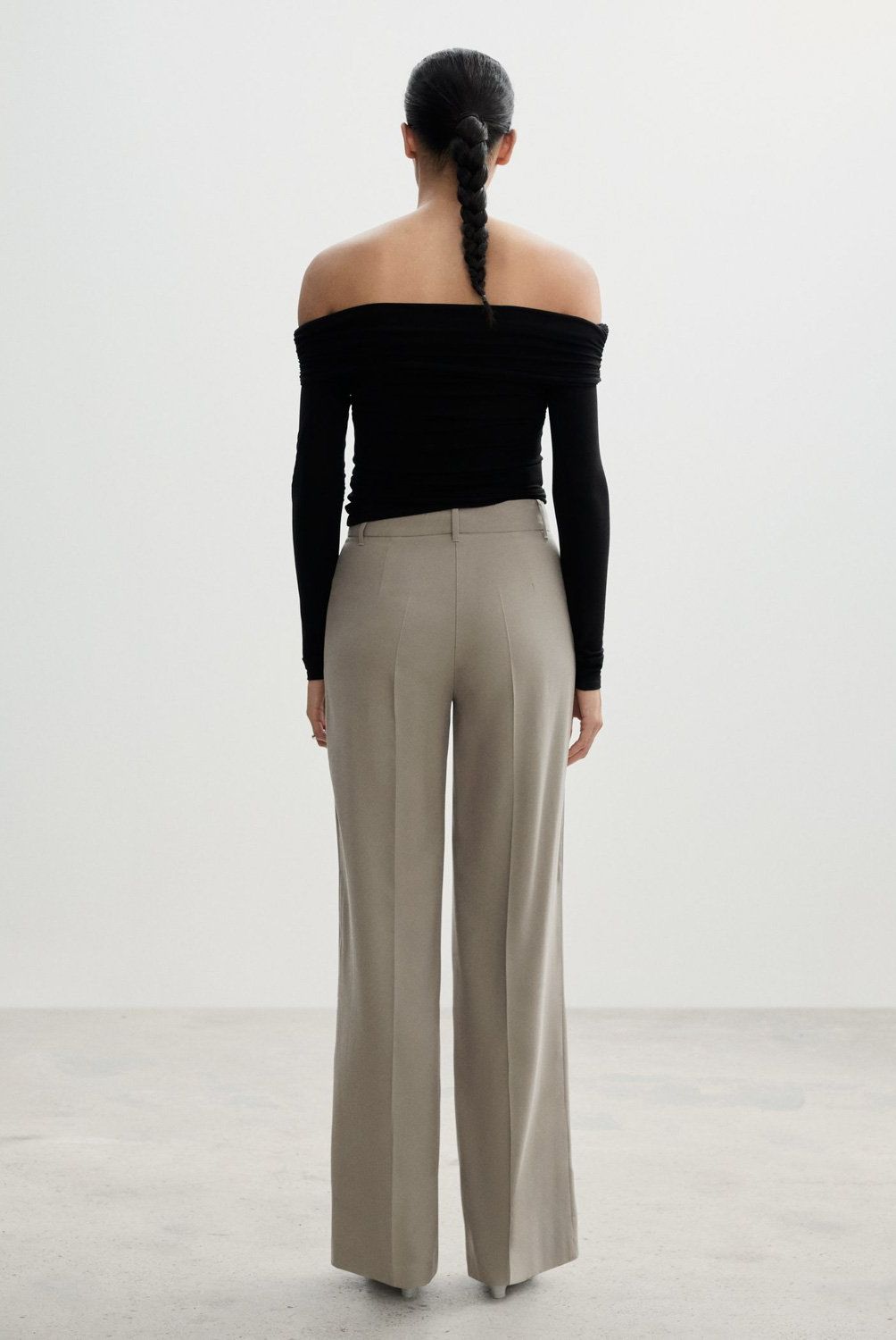MANGO - Pantalón Pinzas Wideleg Mujer Mango