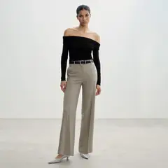 MANGO - Pantalón Pinzas Wideleg Mujer