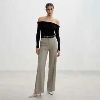 MANGO - Pantalón Pinzas Wideleg Mujer