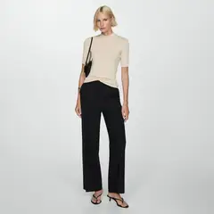 MANGO - Pantalón Pinzas Wideleg Mujer