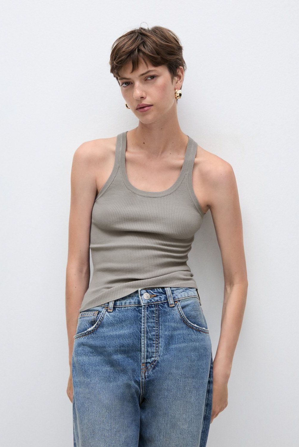 MANGO - Top Punto Tirantes Mujer Mango