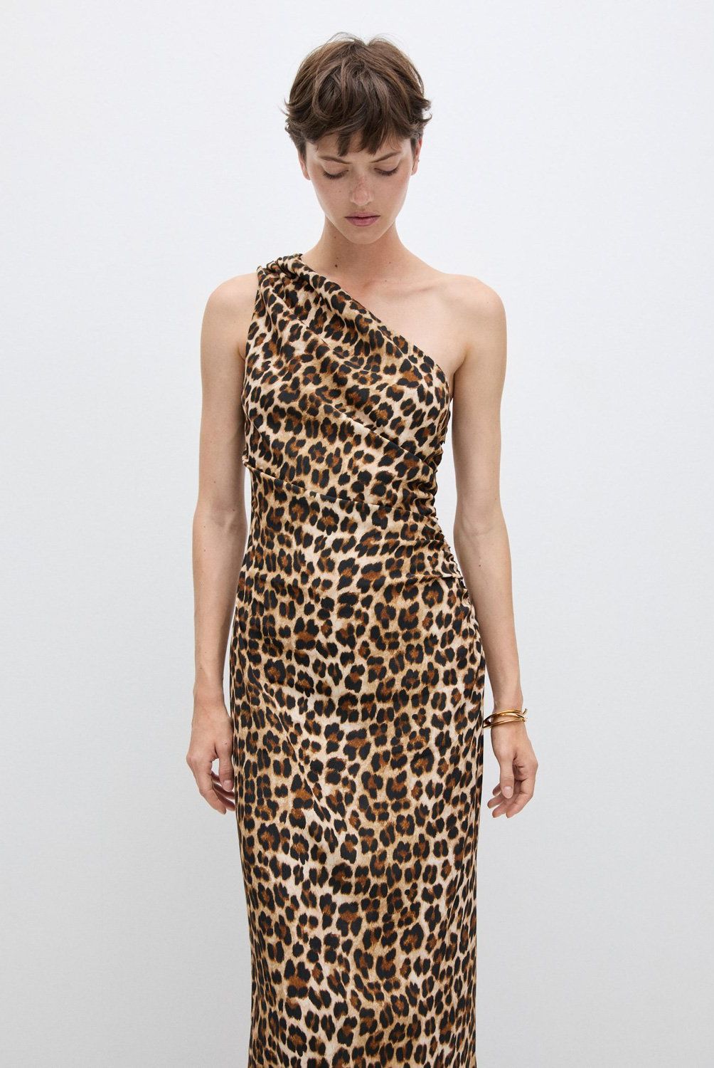 MANGO - Vestido Asimétrico Animal Print Mujer Mango