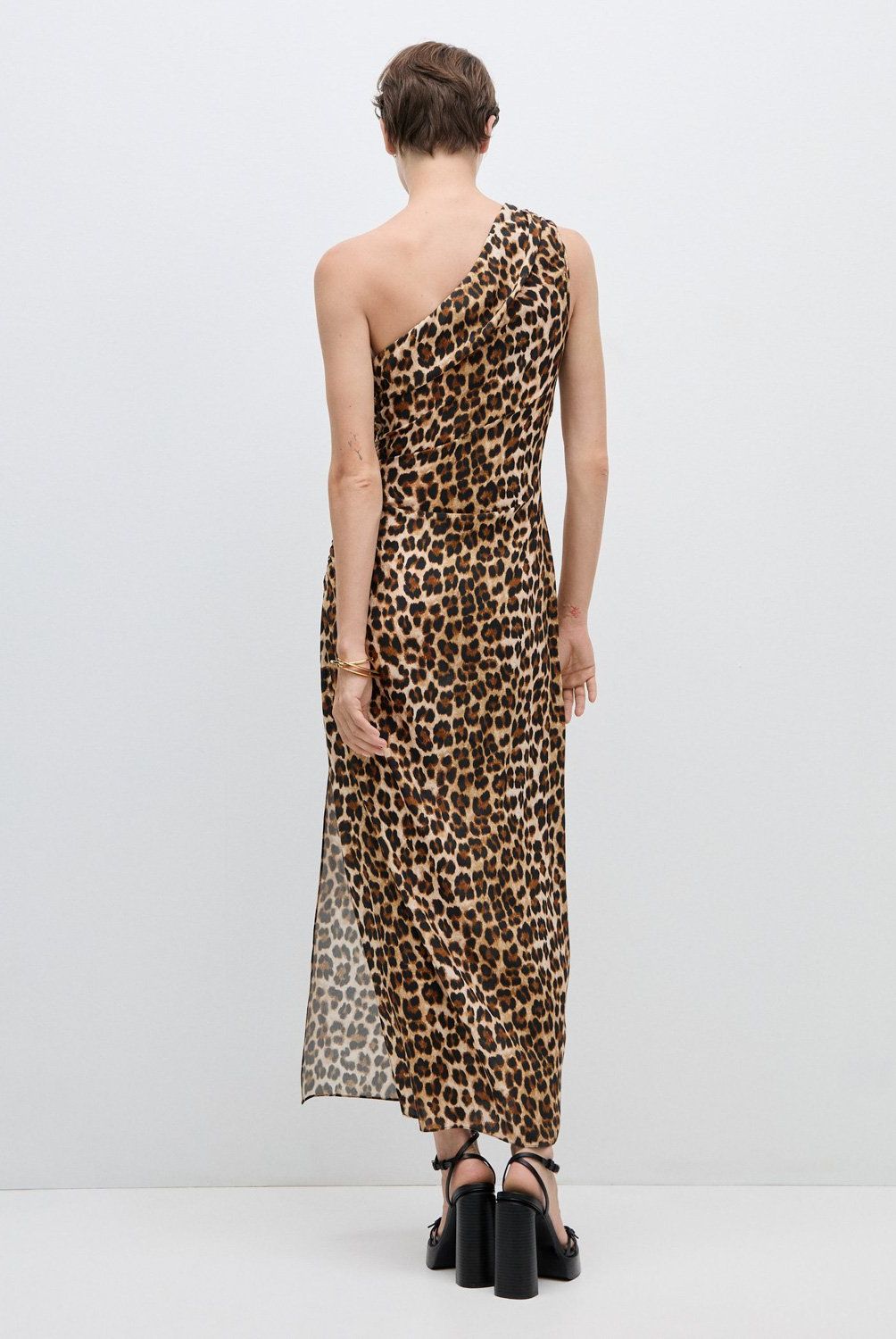 MANGO - Vestido Asimétrico Animal Print Mujer Mango