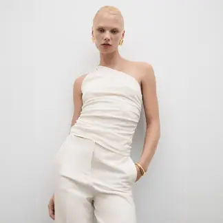 MANGO - Top Diseño Asimétrico Mujer