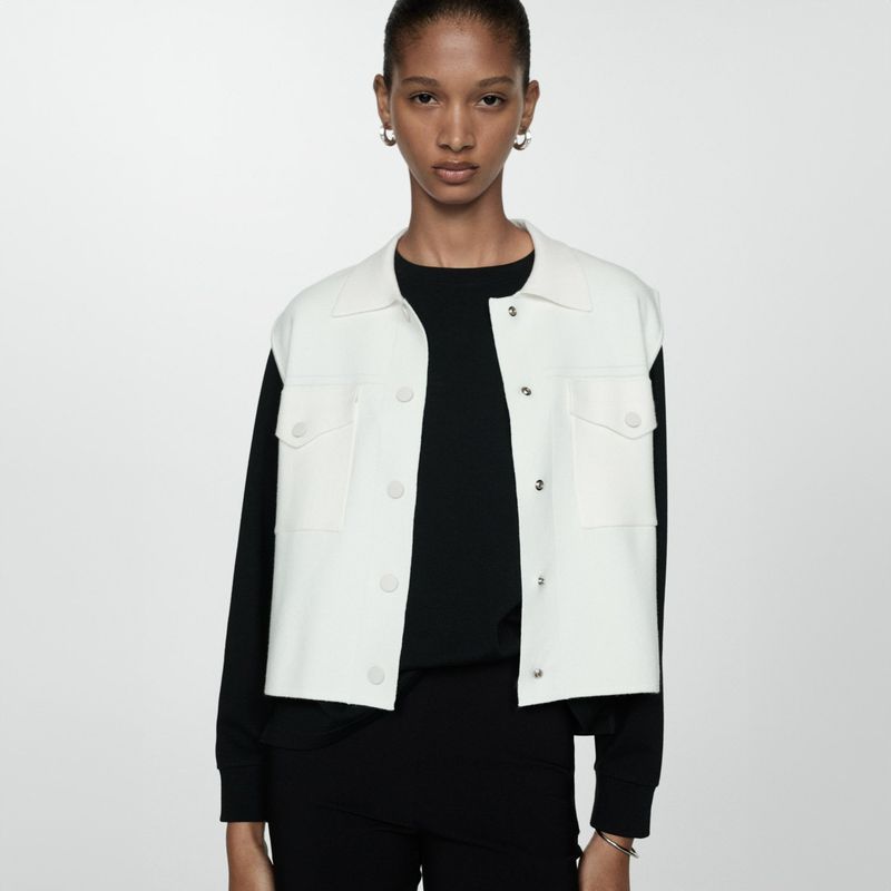 MANGO Chaleco Punto Bolsillos Mujer Mango