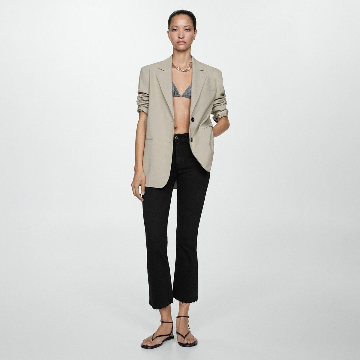 MANGO - Jeans Flare Tiro Alto Mujer Mango