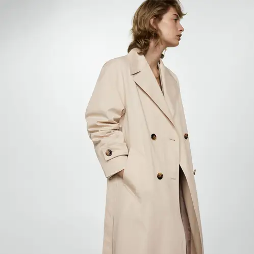 MANGO - Impermeable Doble Botonadura Mujer