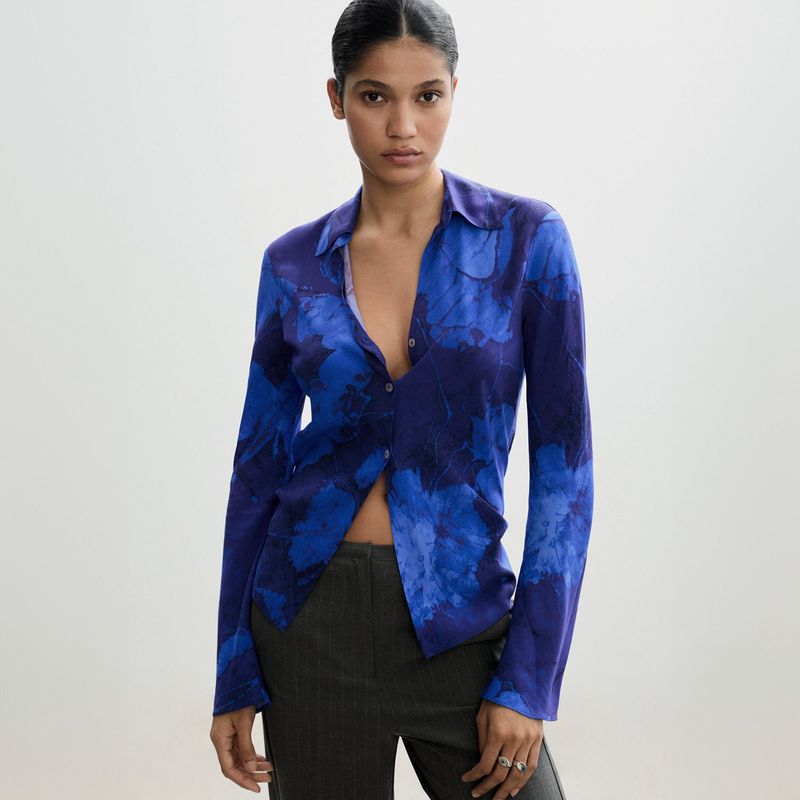 MANGO - Camisa Estampado Floral Mujer Mango