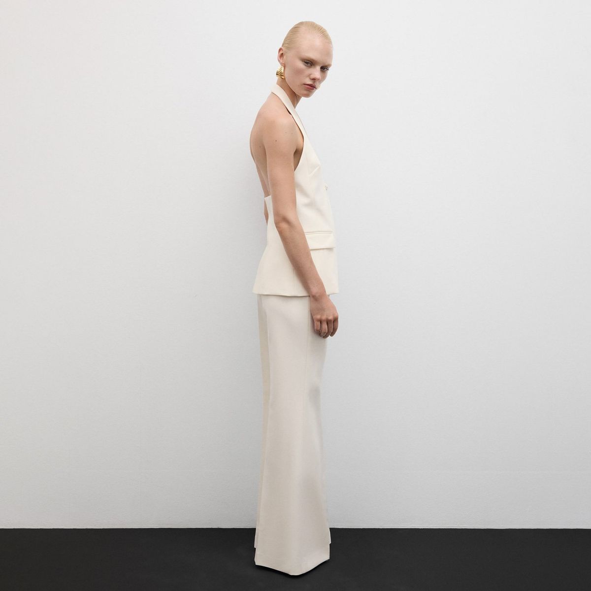 MANGO - Pantalón Acampanado Traje Mujer Mango