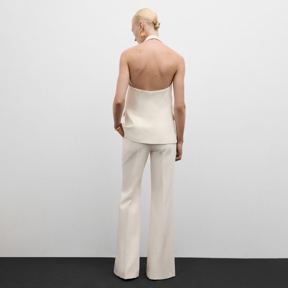 MANGO - Pantalón Acampanado Traje Mujer Mango