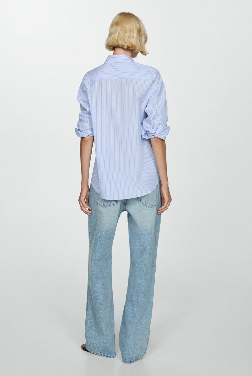 MANGO - Camisa Regular Mezcla Algodón Lyocell Mujer Mango