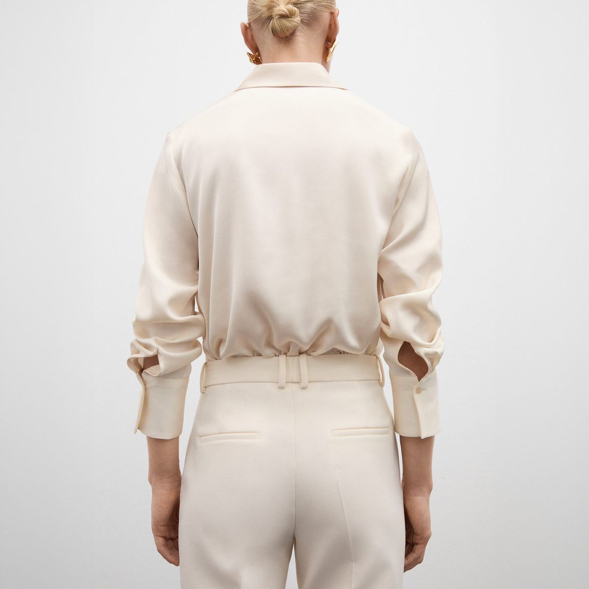 MANGO - Camisa Fluida Satinada Mujer Mango