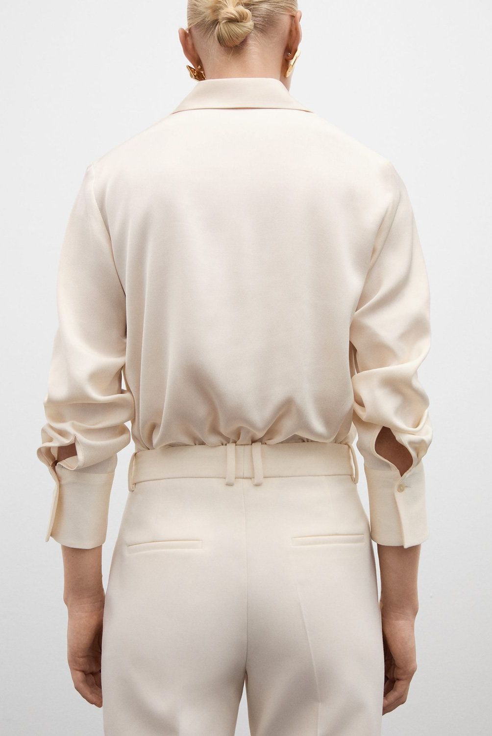 MANGO - Camisa Fluida Satinada Mujer Mango