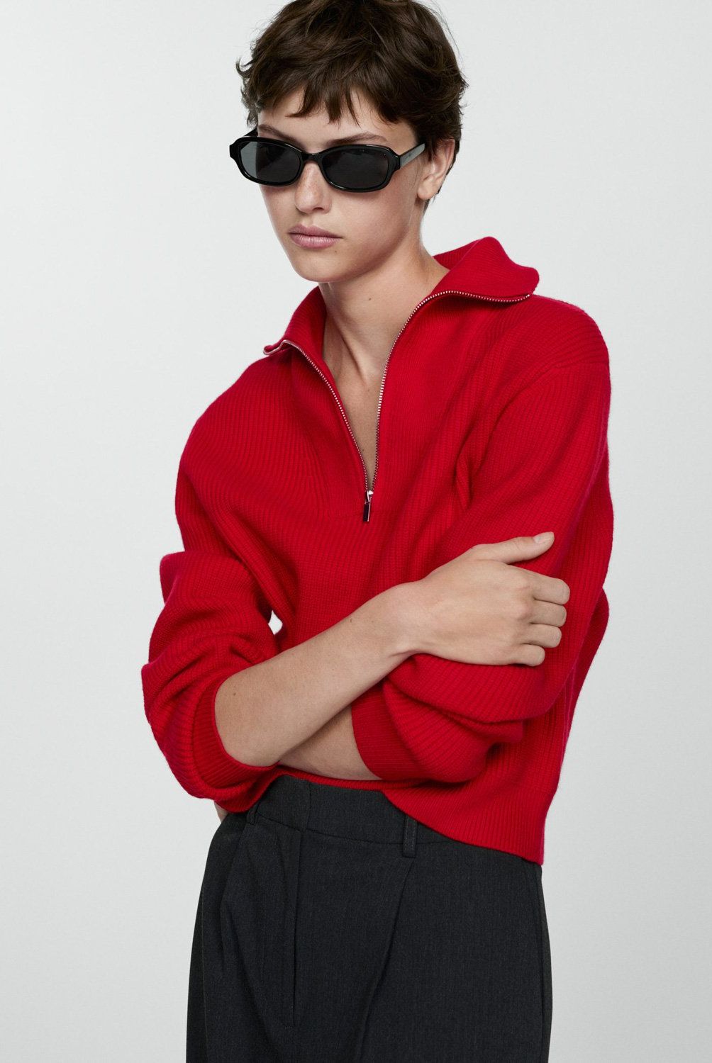 MANGO - Sweater Cuello Cremallera Mujer Mango