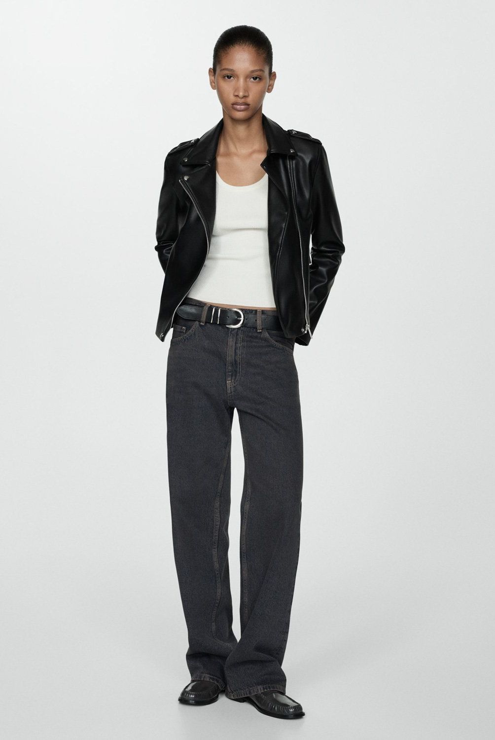 MANGO - Chaqueta Biker Efecto Piel Mujer Mango