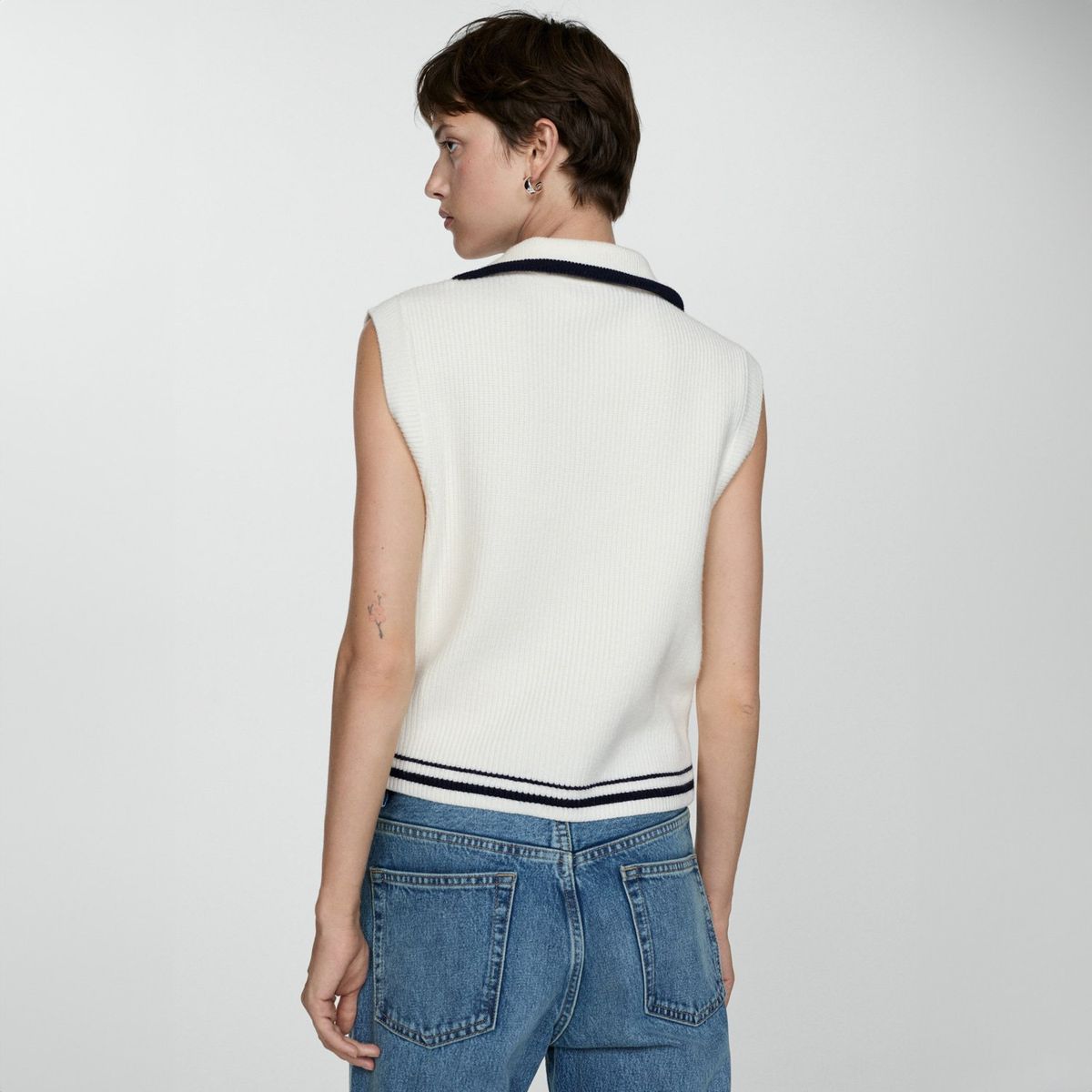 MANGO - Chaleco Punto Cremallera Mujer Mango